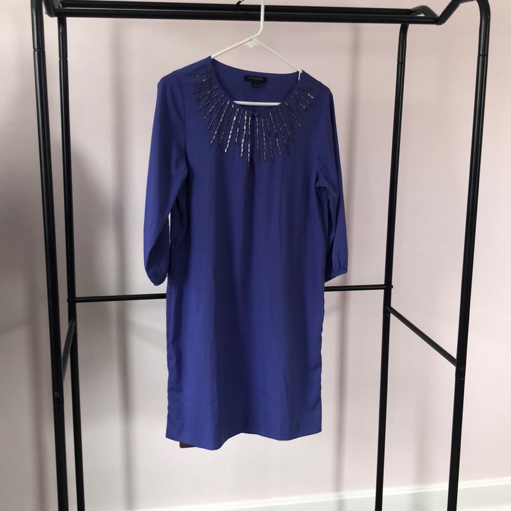 Banana republic silk dress with beaded detail